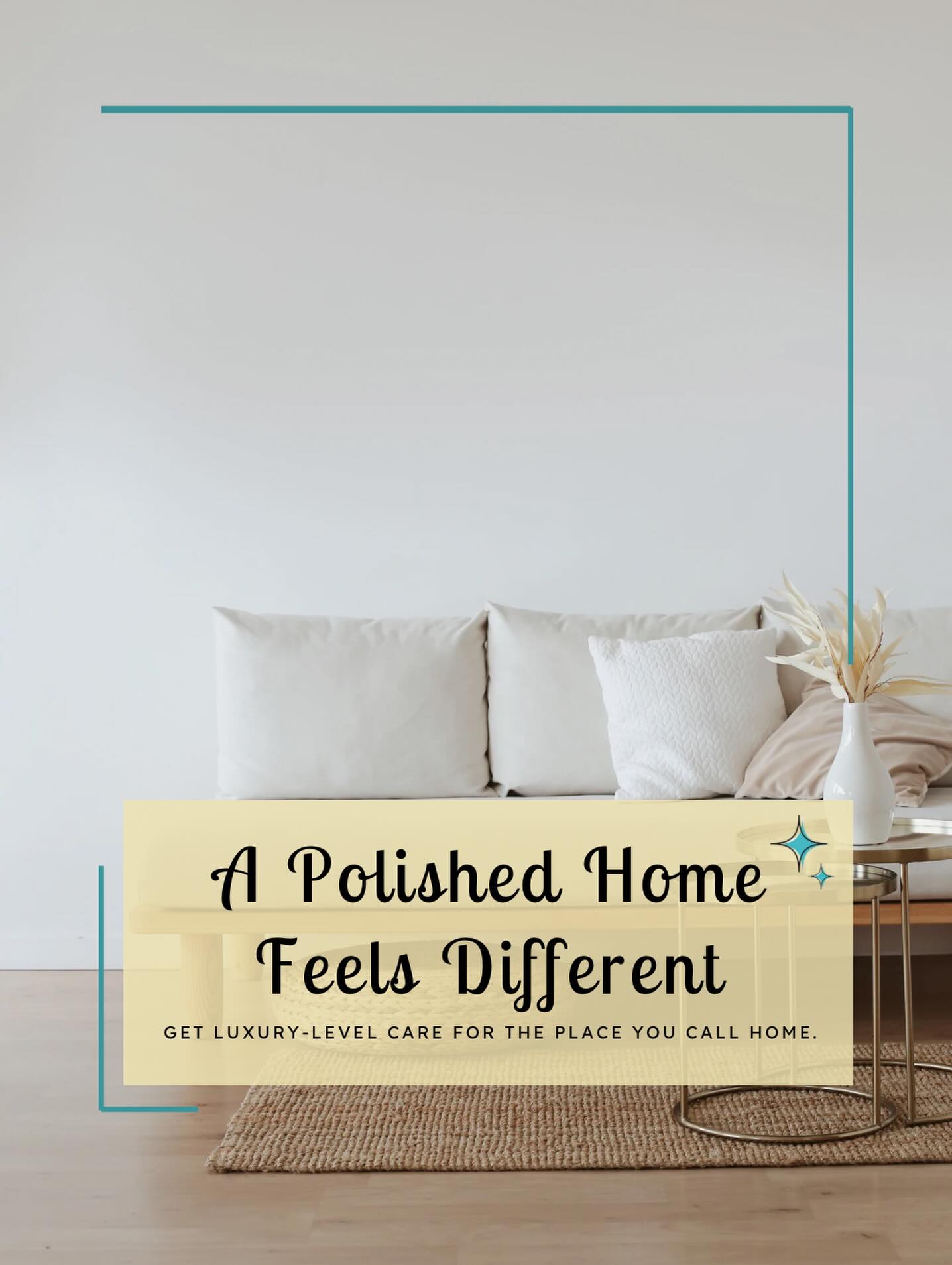 Beautifully polished living room showcasing premium cleaning results